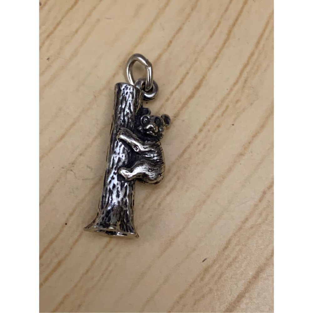Koala Bear on Tree Sterling Silver Jewelry Charm